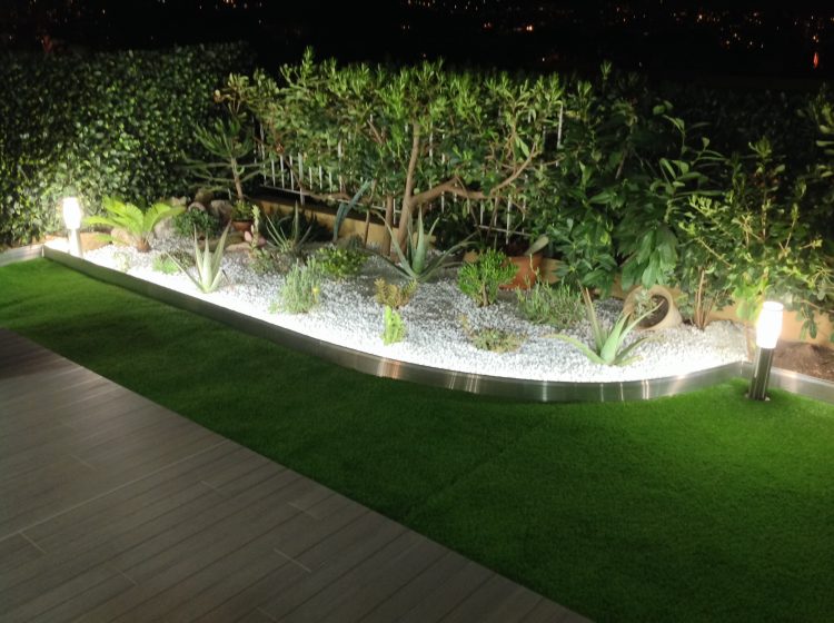 bordure jardin volige angle droite courbe éclairage massif LED