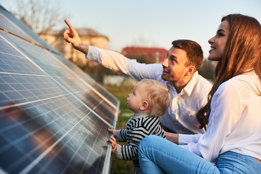 family using green energy