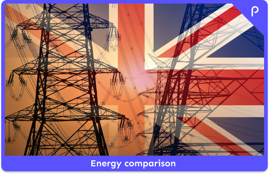 energy pole and uk flag