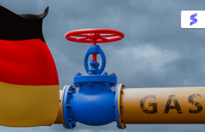 Gaspipeline und Deutschlandflagge