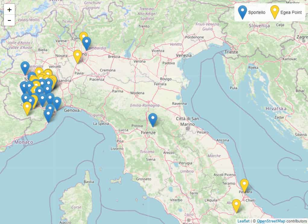 Mappa Sportelli Egea