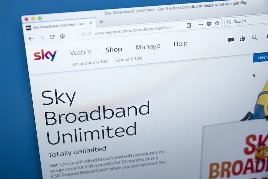 Sky broadband unlimited website
