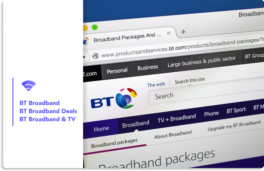 BT Website for broadband