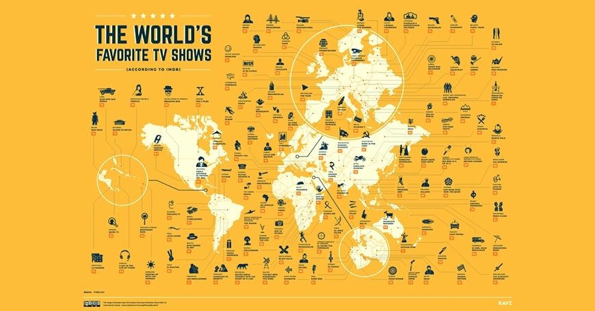 O mapa que mostra as melhores séries de televisão de cada país