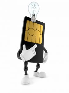 Pensive animated sim card