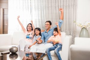 Family happy with their jio fibre plan