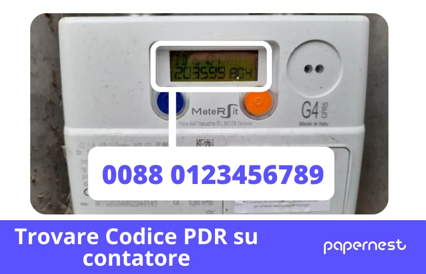 Codice PDR su contatore