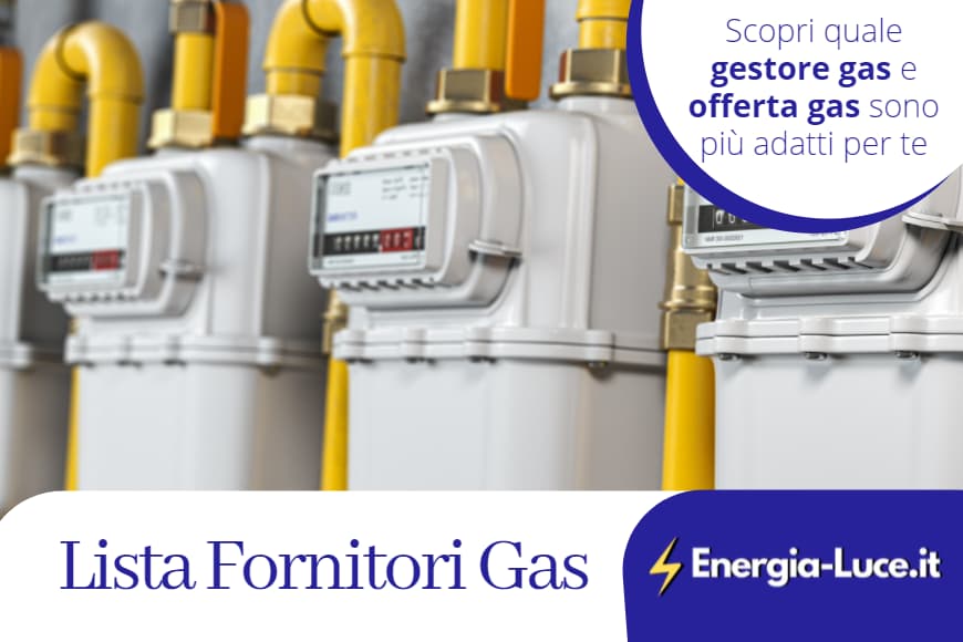 lista fornitori gas uso domestico