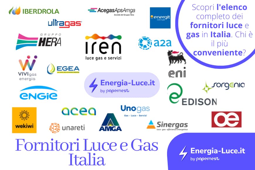 elenco fornitori luce e gas italia
