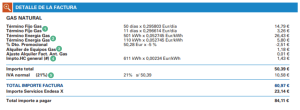 Factura de gas